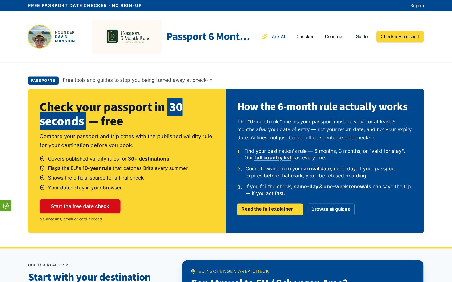 Passport Pal website homepage
